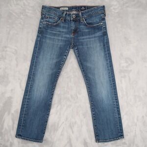 AG Adriano Goldschmied Women 27 Fits 29x24.5 Blue Tomboy Crop Relaxed Straight